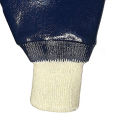 Ölsicheres Baumwolltrikot -Liner Blue Nitril Vollbeschichtete Arbeit Handschuhe elastische Strickgelenksgelistnitrilschichthandschuhe